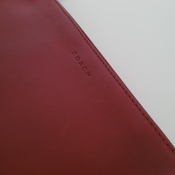 Vintage Coach Chunky Case Red Leather Wallet Cosmetic Pouch Small Good Condition - Picture 13 of 13